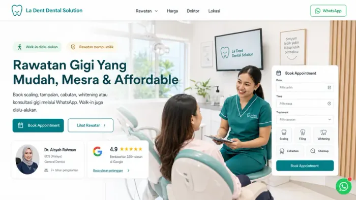La Dent Dental Solution, dental clinic website